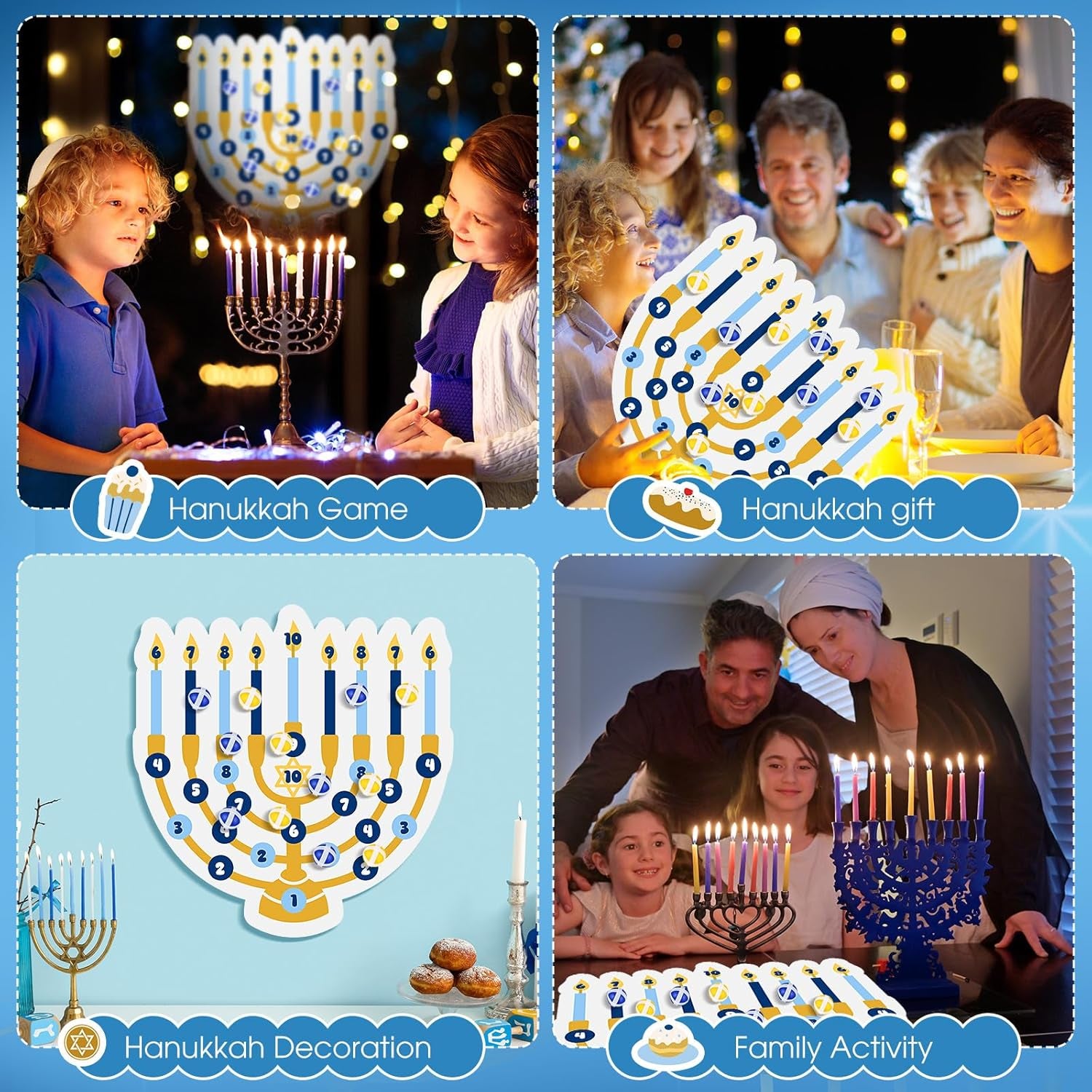 Hanukkah Party Games Party Decorations 26 X 25 Menorah Dart Board with 18 Sticky Balls Hanukkah Activities Chanukah Gifts Chanukah Favors