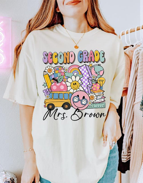 Load image into Gallery viewer, Customized 2Nd Grade Teacher Back to School T-Shirt (Send Me Your Customized Request), Retro Groovy 2Nd Grade Squad Shirt, Second Grade Teacher Gifts, Welcome to 2Nd Grade Clothing, Trendy School Summer Outfit, Gifts for 2Nd Grade Teachers
