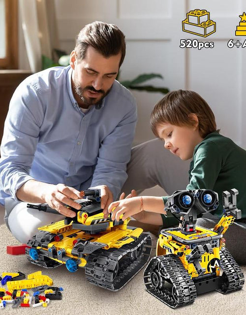 Load image into Gallery viewer, Robot Toys for Kids, 520 PCS App &amp; Remote Control Robotics Kit, 5-In-1 RC Wall Robot, Engineer Robot &amp; Dinosaur Building Toy, Gift for Boys &amp; Girls 6+
