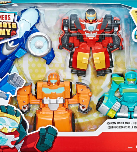Playskool Heroes Transformers Rescue Bots Academy Rescue Team Pack 4 Collectible 4.5" Converting Action Figures Toys for Kids Ages 3 & Up