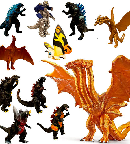 JAYKENIXO 10pcs Small Dragons and Gidorah Action Figures Toys Set