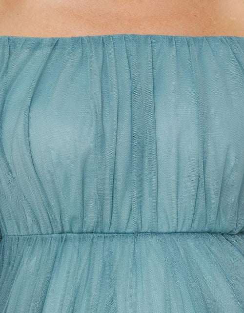 Load image into Gallery viewer, EVER PRETTY Sheer Off-Shoulder Double Skirt Maxi Maternity Dress below the Ankle Square Neckline Long Sleeves Concealed Zipper Back 20862
