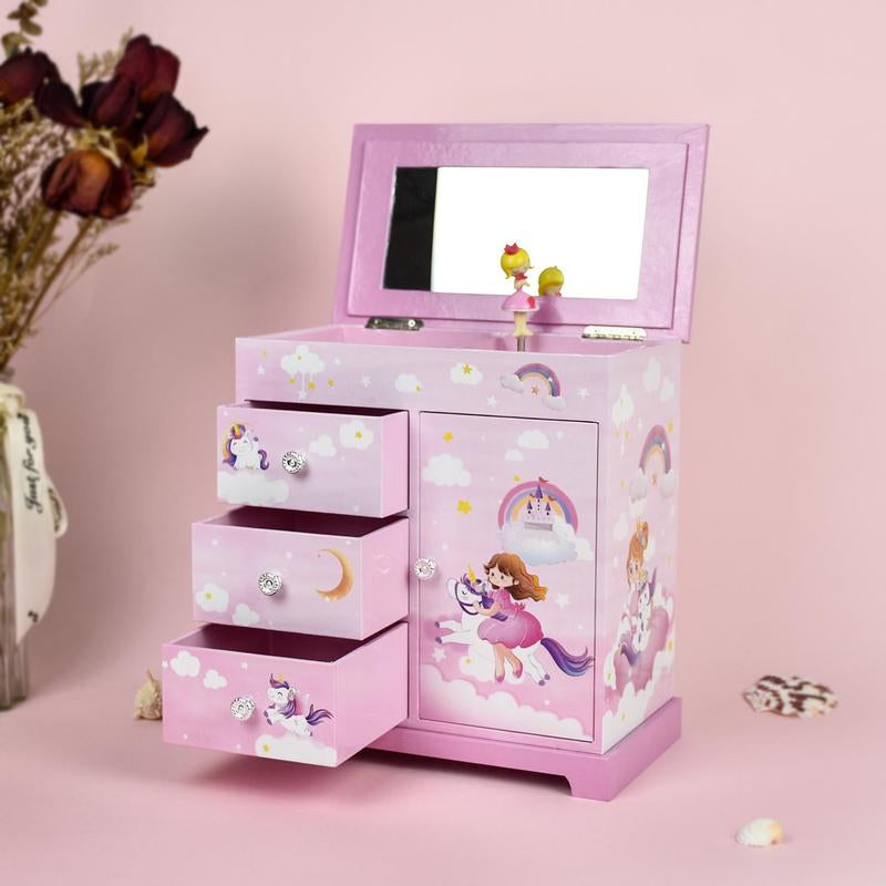 Musical Jewelry Box，Organize，Gift for Girls Children Girlfriend Mom，Room Decor，Ballerinas，Pink，Birthday，Valentine'S Day, Thanksgiving, Halloween，Christmas