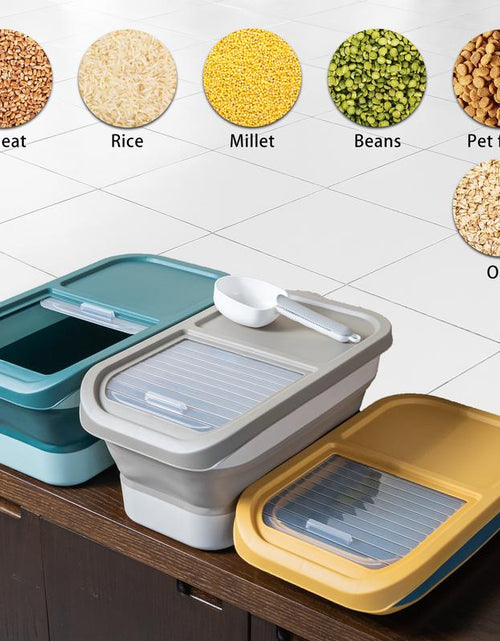 Load image into Gallery viewer, 10-13Lbs Dog Food Storage Container, Folding Pet Food Container with Lids, Scoop and Measuring Cup, Pet Food Storage Containers Dry Food for Dog, Cats and Other
