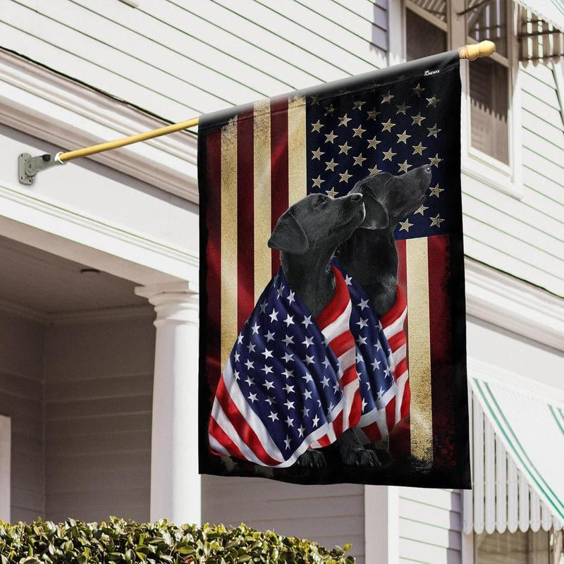FLAGWIX English Bulldog House Flags, Dog Decor American Flag - 4Th of July Decorations for Home, Yard, House Flag - Patriotic Dog Decor, Double Sided, Heavy Duty Canvas Flag Indoor Outdoor