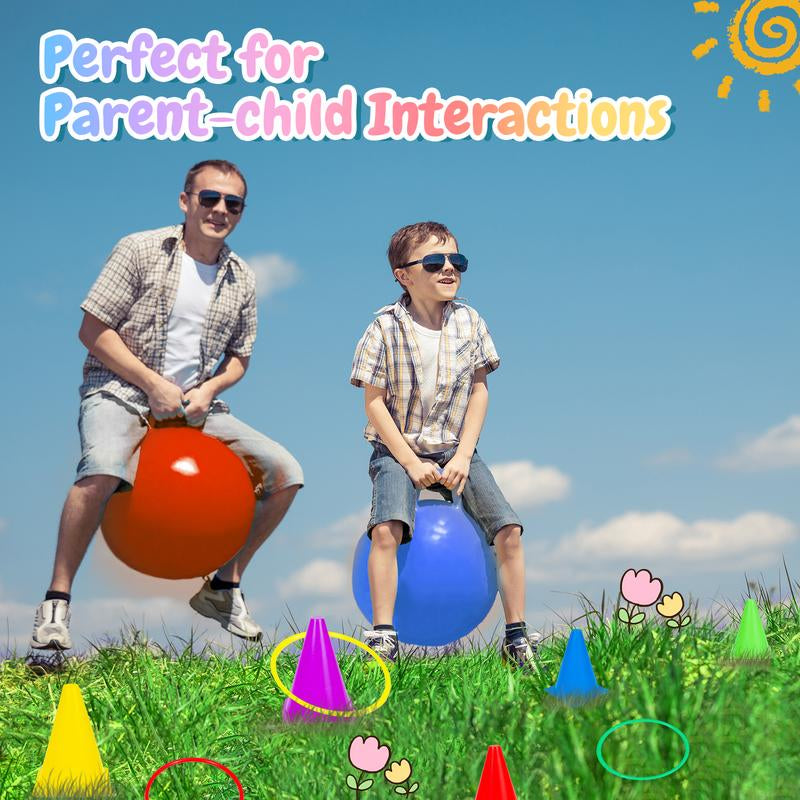 Joyspot 4 in 1 Carnival Outdoor Games Combo Set for Kids, Soft Plastic Cones Bean Bags Ring Toss Game,Gift for Kids
