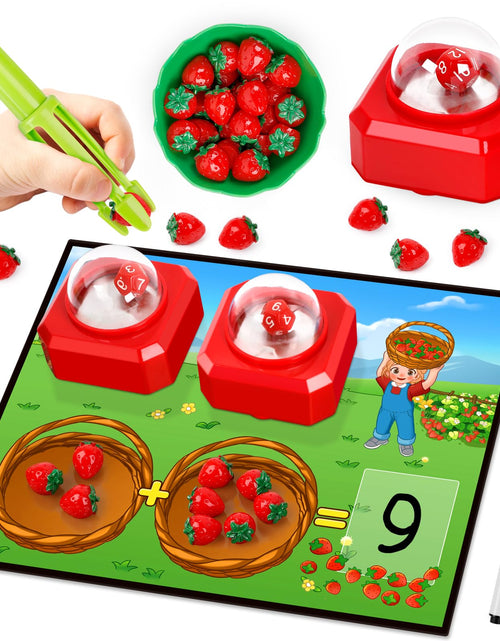 Load image into Gallery viewer, SkilLify Math Board Games for Kids with Dice Poppers Math Manipulatives Kindergarten Preschool Math Games Counters Toys Addition and Subtraction Dice Games Homeschool Supplies Classroom Must Haves
