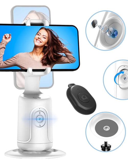 Load image into Gallery viewer, Auto Face Tracking Tripod, No App, 360° Rotation Face Body Phone Camera Mount Gesture Control, Rechargeable Battery for Vlog, Streaming, Video, Tiktok
