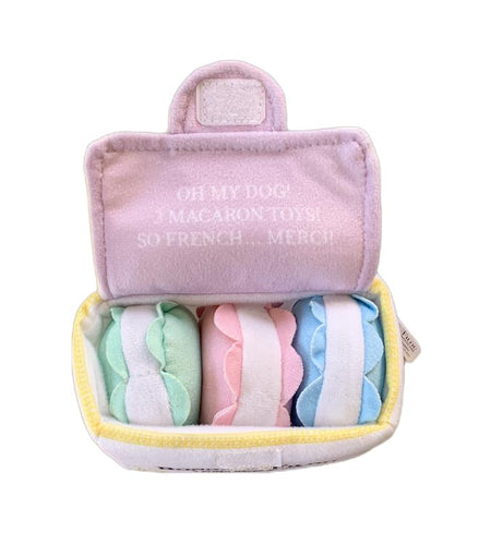 Plush Macaron Squeaky Dog Toy