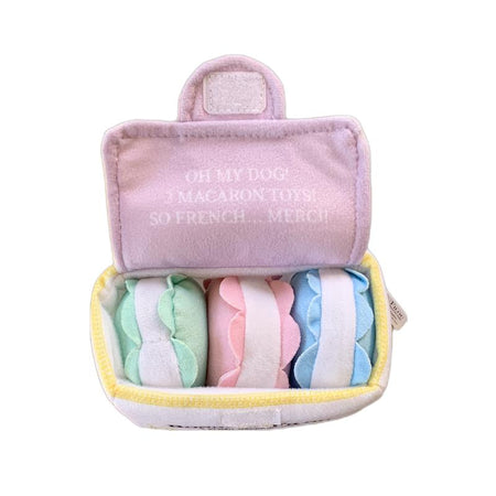 Plush Macaron Squeaky Dog Toy