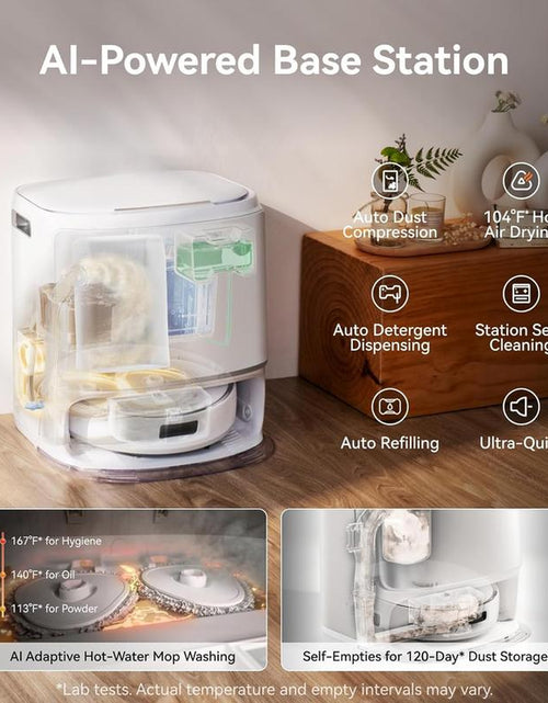 Load image into Gallery viewer, NARWAL Freo Z10 Robot Vacuum and Mop Combo, Tangle Free Robot Mop, 15,000Pa Suction, Adapts to Hard-To-Reach Areas, Self-Emptying, Mop Washing &amp; Drying, Obstacle Avoidance, for Pet Hair &amp; Hard Floor
