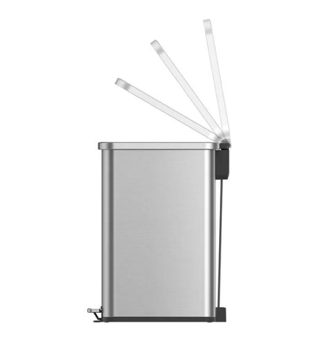 Stainless Steel 13.2 Gallon Kitchen Step Trash Can, Compact Design for Easy Storage and Organization Stainless Steel