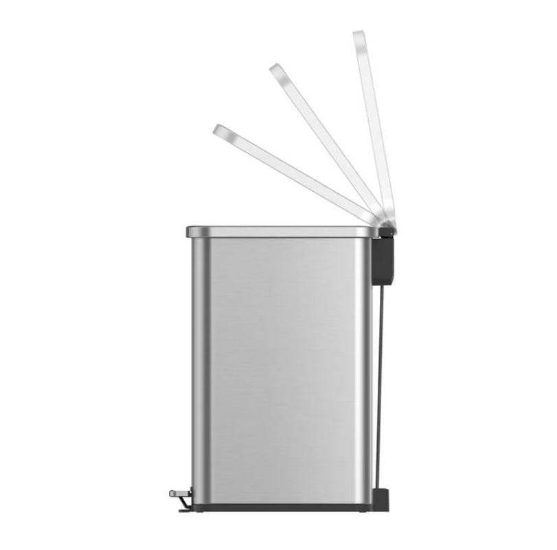 Stainless Steel 13.2 Gallon Kitchen Step Trash Can, Compact Design for Easy Storage and Organization Stainless Steel