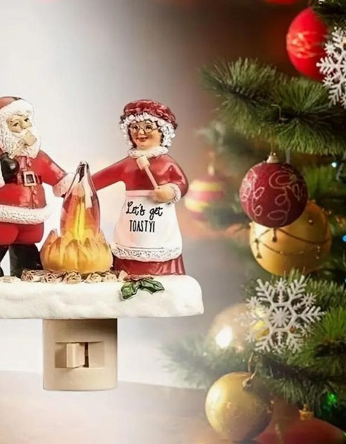 Load image into Gallery viewer, SANTA and MRS. CLAUS CAMPFIRE NIGHTLIGHT
