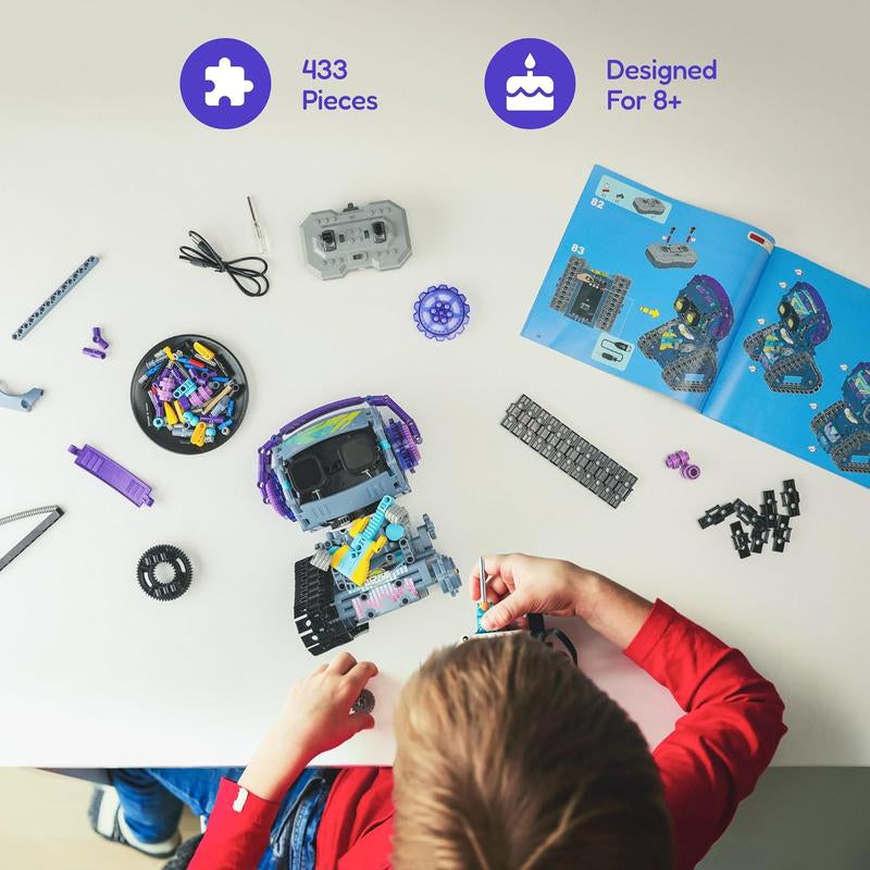Sillbird Robot Building Kit with Remote Control Christmas STEM Gifts for Kids Boys Ages 8-12, Coding Robotic Projects Creative Toys for Birthday - Build 5In1 Model with 433 Pieces