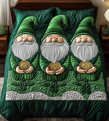 St Patrick Gnome TAI101224501 Quilt Bedding Set