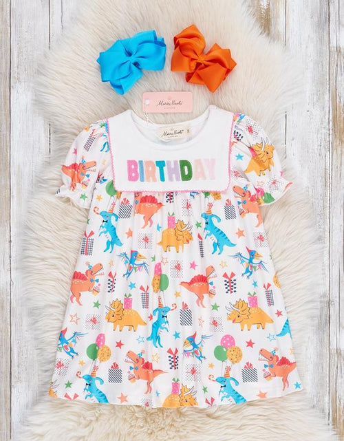 Load image into Gallery viewer, Dinosaur Birthday Party Ruffle Dress
