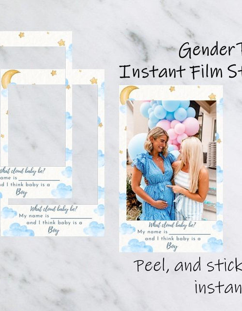 Load image into Gallery viewer, What Cloud Baby Be? Instant Film Gender Reveal Sticker Frames | Gender Reveal | Baby Shower Ideas | Baby Shower Guestbook | Gender Reveal Guestbook
