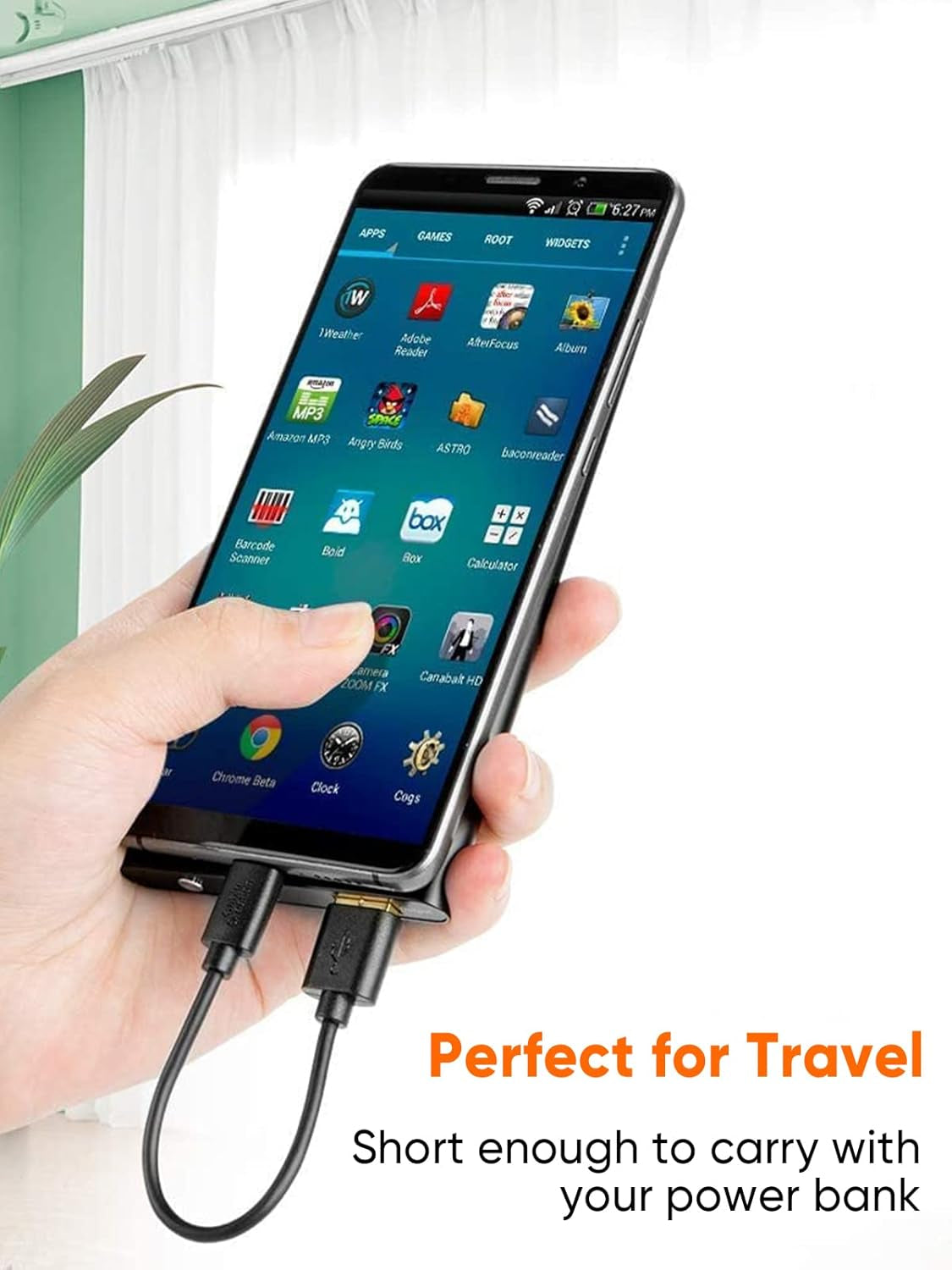 USB C to USB Cable Short  USB C to USB a Short 6 Inch USB C Cable Fast Charging 3A USB a to USB C Short 480Mbps Data for Power Bank Stylus Pen S21 S20 Pixel Gopro Hero 0.15M Black