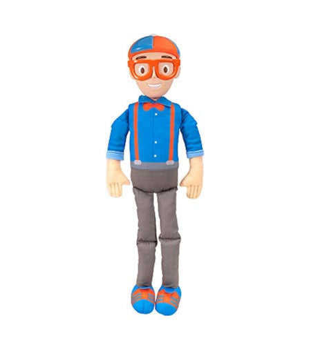Blippi BLP0013 Bendable Plush Doll 16” Tall Featuring SFX-Squeeze The Belly to Hear Classic catchphrases-Fun Educational Toys for Babies Toddlers and Young Kids