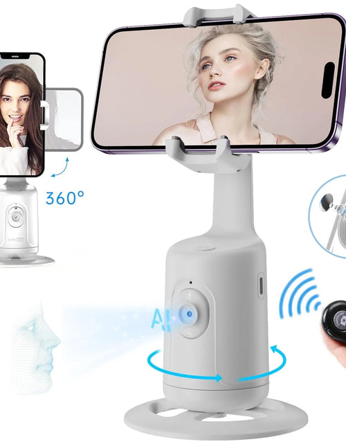 Load image into Gallery viewer, Auto Face Tracking Tripod, No App, 360° Rotation Face Body Phone Camera Mount Gesture Control, Rechargeable Battery for Vlog, Streaming, Video, Tiktok
