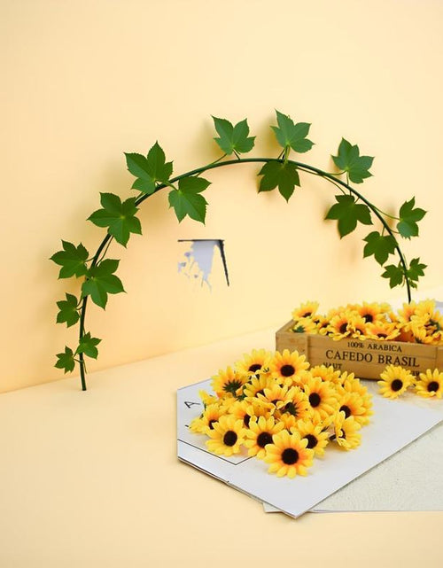 Load image into Gallery viewer, Fall Halloween Gift 100Pcs Yellow Artificial Flower Heads Mini Fake Sunflower Decorative Fabric Flowers Craft Floral Embellishments
