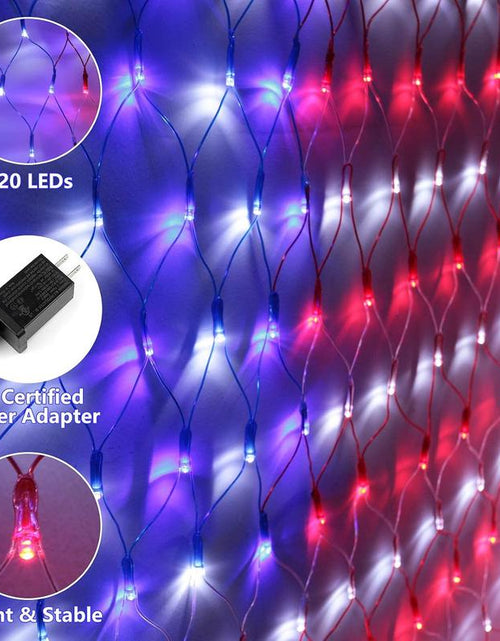 Load image into Gallery viewer, Super Larger Size American Flag Lights, July 4Th Patriotic Lights with Ultra-Bright 420 LED, Waterproof Led Flag Net Light of USA, 4Th of July Decor Independence Day Memorial Day
