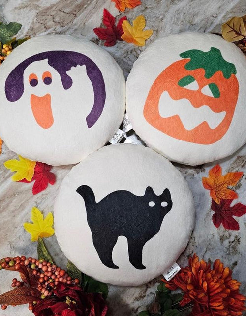 Load image into Gallery viewer, Kawaii Halloween Sugar Cookie Pillow |10 Inch Pumpkin, Black Cat &amp; Ghost | Break &amp; Bake Cookie Decor
