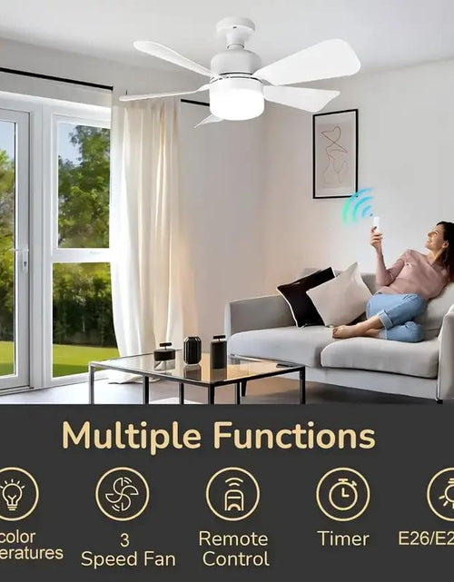 Load image into Gallery viewer, Socket Ceiling Fan Light with Remote Control, E27 Base Dimmable LED Energy Saving Lamp, 3 Levels Dimming, Suitable for Bedroom, Living Room, Kitchen
