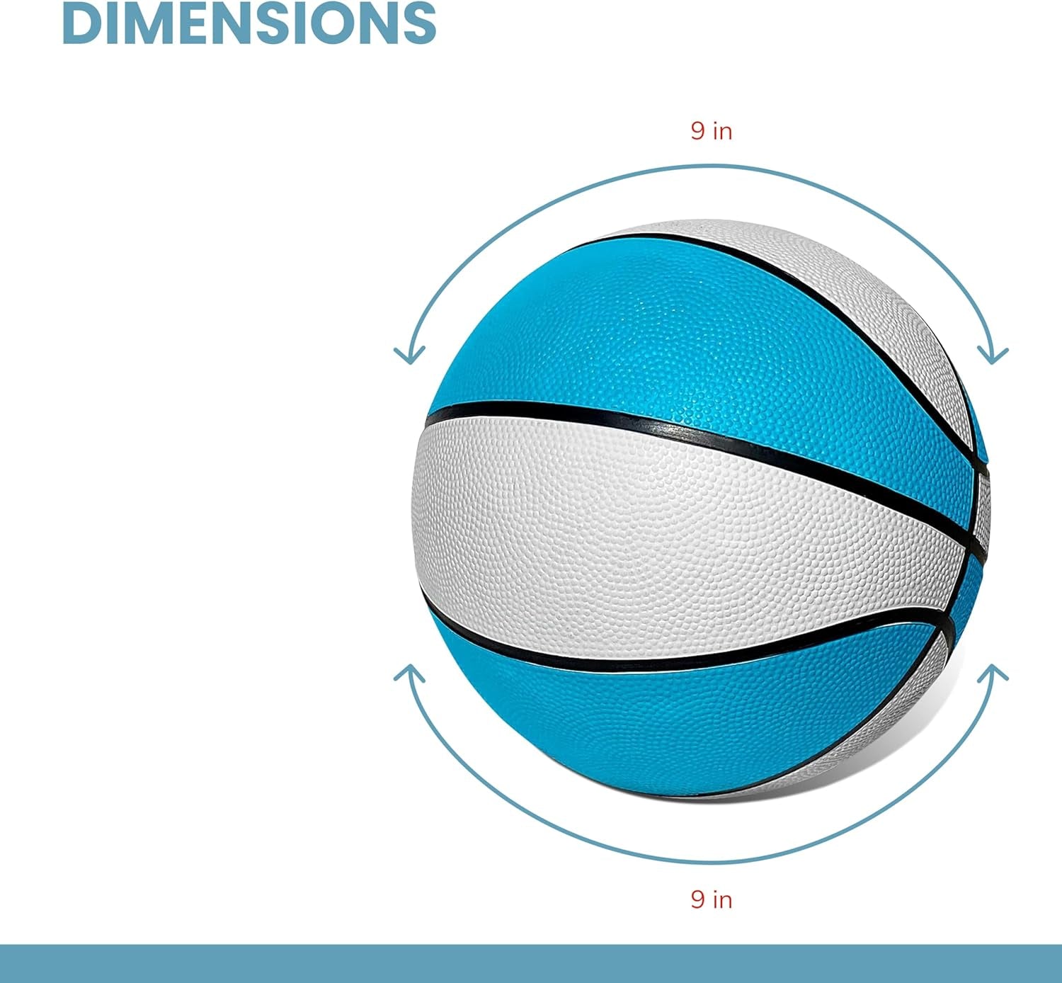 Regulation Size 9'' Swimming Pool Basketball, Waterproof, Blue (Size 6), for Ages 12+, 1 Piece
