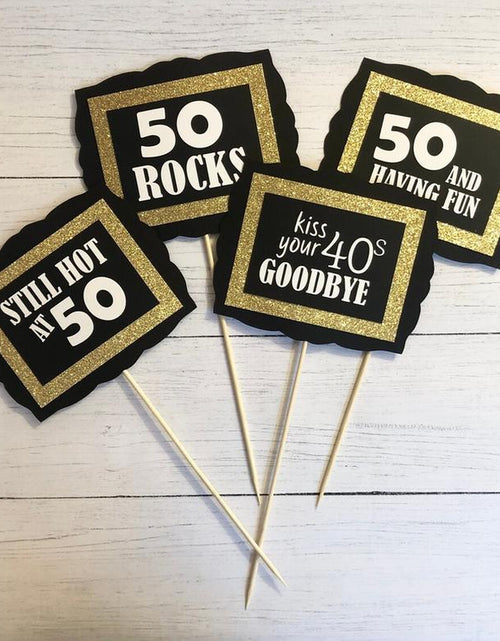 Load image into Gallery viewer, 50Th Birthday Party Decorations, Party Table Centerpieces, 50Th Birthday Floral Picks
