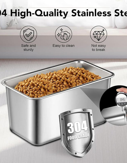 Load image into Gallery viewer, Dog Food Storage Container Stainless Steel with Scoop, 16Lb/7.4Kg Airtight Pet Metal Food Storage Bin, Cat Food Container for Dry Dog Food, Cat Food, Bird Seed, Keep Food Fresh, Brown
