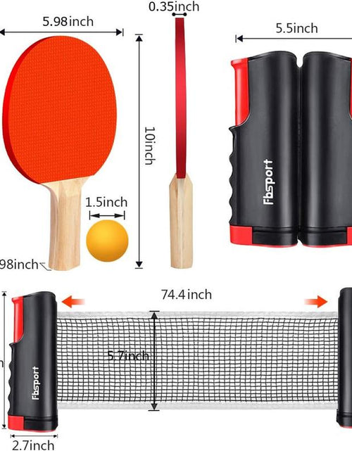 Load image into Gallery viewer, FBSPORT Ping Pong Paddle Set, Portable Table Tennis Set with Retractable Net,Rackets,Balls and Carry Bag for Indoor/Outdoor Games
