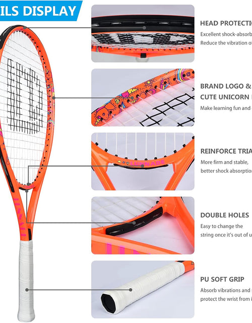 Load image into Gallery viewer, Tennis Racket for Kids Junior, 19/21/23/25 Inch Youth Tennis Racquet with Cover, Suitable for Beginner Boys and Girls Age 3-12
