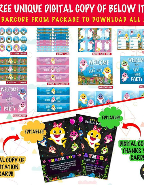 Load image into Gallery viewer, 16 Pcs Baby Shark Birthday Party Bag, under the Sea Themed Baby Shark Party Supplies for Kids, Goodies Bags, Kids Birthday Party Favor Bags
