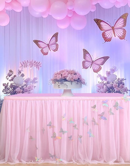 Load image into Gallery viewer, Pastel Rainbow Table Skirt Ruffle Party Tablecloth for Rectangle Table 6Ft Birthday Party Baby Shower
