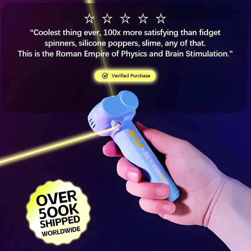 Children'S Guitar - Best Summer Gift for Kids, Perfect for Birthday, Music Parties & Outdoor Games - Motorized Rope Launcher with 3 Light-Up Ropes, USB Rechargeable, Portable & Durable for Kids' Fun!