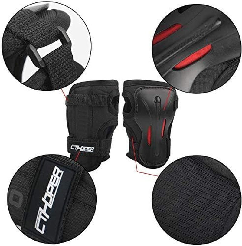 Adult/Child Long Damping Non-Slip Anti-Fall Wrist Guards Protective Gear for Roller Skating Skating Skiing Skateboard Snowboard Cycling Bicycle Scooter
