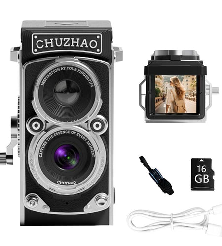 Digital Vintage Mini Digital Camera, 1080P HD Video 12MP Autofocus Digital Cameras with 16GB Card, Compact Camera for Vlogging