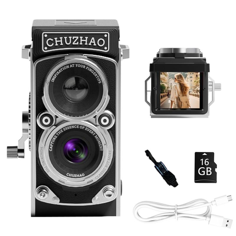 Digital Vintage Mini Digital Camera, 1080P HD Video 12MP Autofocus Digital Cameras with 16GB Card, Compact Camera for Vlogging