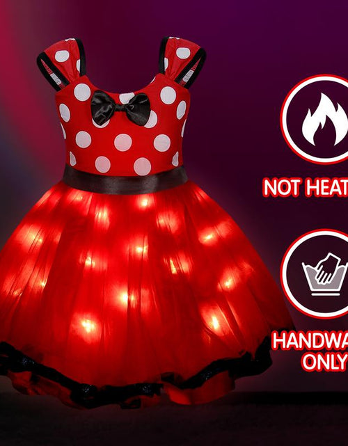 Load image into Gallery viewer, UPORPOR Light up Girls Dress up Clothes Halloween Christmas Costume Birthday House Cosplay Party Outfit Red for Kids, Accessories Not Included
