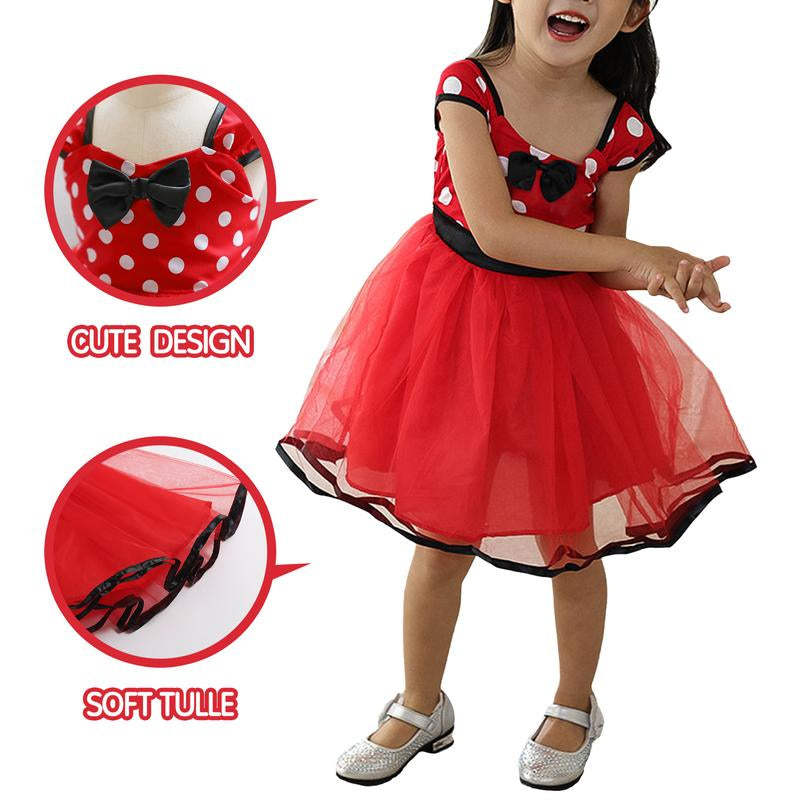 UPORPOR Light up Girls Dress up Clothes Halloween Christmas Costume Birthday House Cosplay Party Outfit Red for Kids, Accessories Not Included