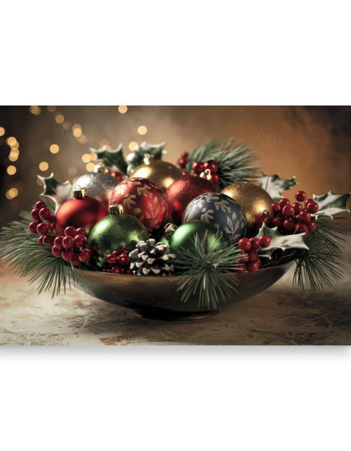 Load image into Gallery viewer, Elegant Christmas Ornament Wall Art Poster - High Quality Holiday Décor Physical Decoration, Aesthetic Holly Ornament Print Picture Unframe
