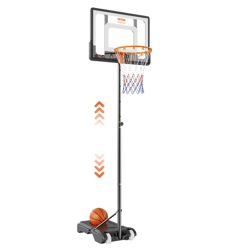 VEVOR Basketball Hoop 32 inch Basketball Hoops Goal 5-7 ft Adjustable Height Portable Backboard Hoop Kids Adults Basketball Court with Wheels Stand Fillable Base Basketball Hoop Outdoor/Indoor