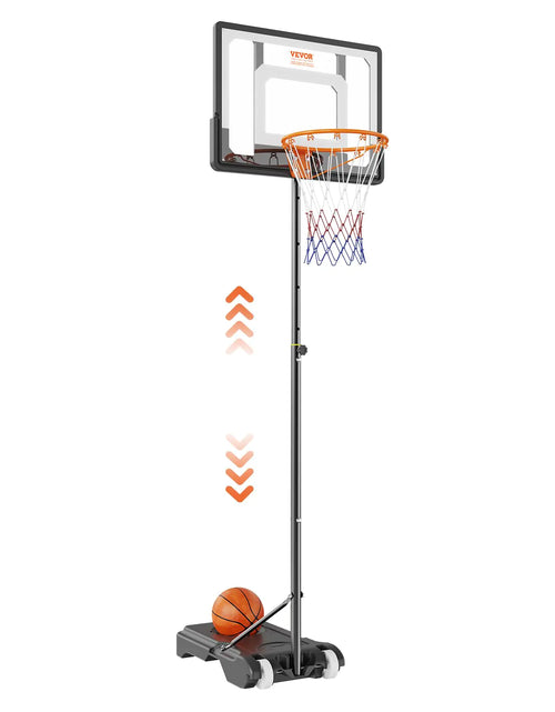 Load image into Gallery viewer, VEVOR Basketball Hoop 32 inch Basketball Hoops Goal 5-7 ft Adjustable Height Portable Backboard Hoop Kids Adults Basketball Court with Wheels Stand Fillable Base Basketball Hoop Outdoor/Indoor
