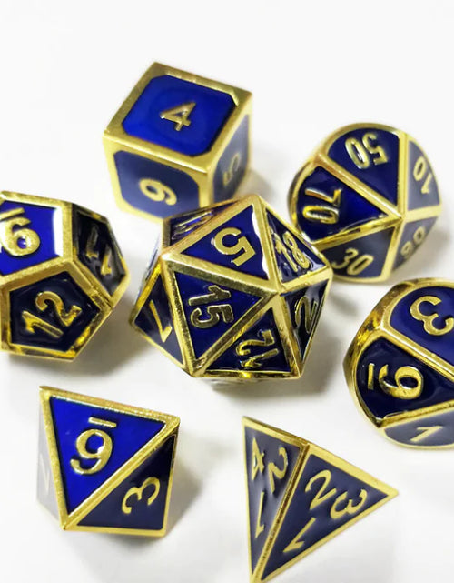 Load image into Gallery viewer, Metal Dice Set for RPG - 7 Dice with Bag
