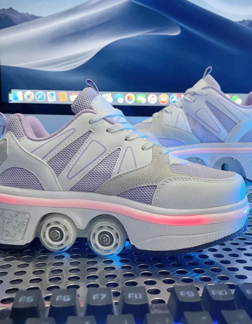 Load image into Gallery viewer, LED Atmosphere Four-Wheel Skating Shoes
