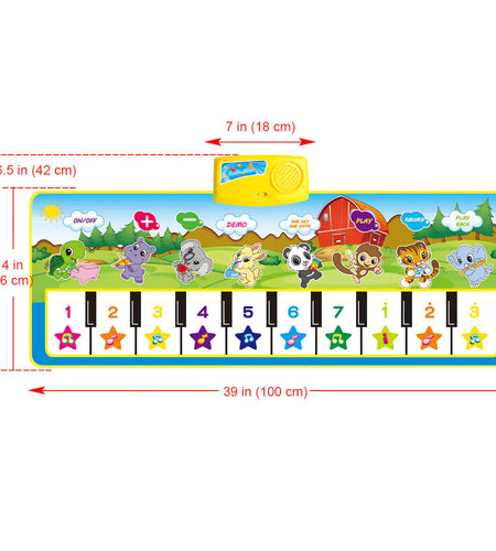 Multifunctional Music Piano Mat for Kids, Green