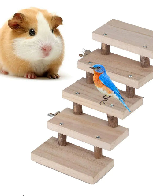 Load image into Gallery viewer, 5 Layers Wood Small Animal LadderPets Chewing Toys Climbing Stairs Pet Toys for Mouse Chinchilla Rat Gerbil Dwarf Hamster Parrot
