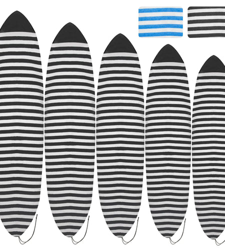 Chuanke Surfboard Sock Cover Surf board Bag Surf Sock Cover Light Protective Cover Paddleboard Cover Lightweight Stretch Protector for Your Surf Board (Black 810")